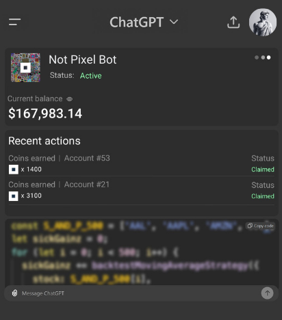 Shelpid_WI3M's tweet photo. I spent 15 minutes writing a script for NotPixel

And I'm now in the top-10 leaderboard and qualify for a huge reward

Be smarter than 99.8% of T2E users, just copy my NotPixel script for farming https://t.co/WA0DLRyy2C