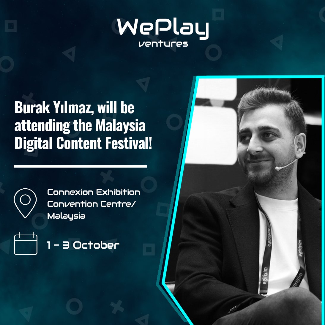 We're excited to announce that our CEO, Burak Yılmaz will attend the Malaysia Digital Content Festival (MYDCF) from 01 - 03 October 2024! 🎮✨

What is MYDCF? The Malaysia Digital Content Festival (MYDCF), organized by MDEC, is an annual event held at the Kuala Lumpur Convention