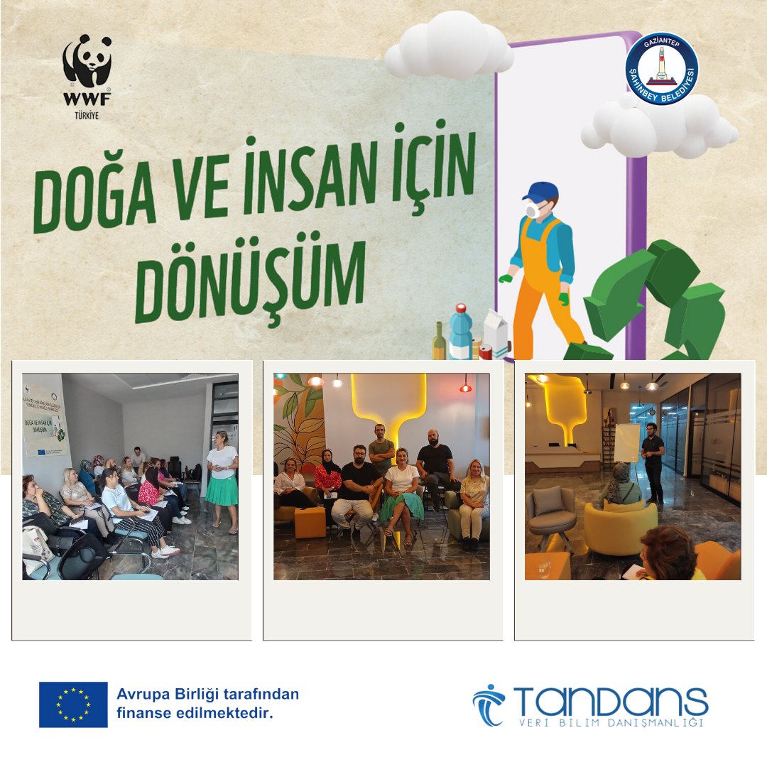 🌍 WWF-Türkiye ve Sahinbey Municipality iş birliğiyle hayata geçen "Gaziantep Geri Dönüşüm İşçileri için Yenilikçi İş Modelleri" AB 🇪🇺 projesi kapsamında STK Kapasite Güçlendirme Programı başladı! 

📚 Hibe Yönetimi ve Kaynak Geliştirme Stratejileri Modülü başarıyla tamamlandı!