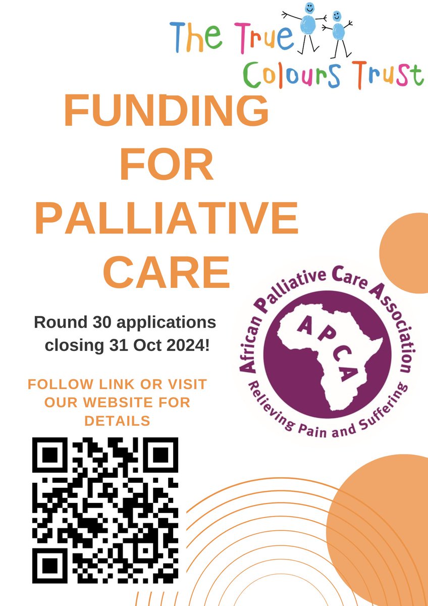 APCA (@apcassociation) on Twitter photo Grants for #PalliativeCare
Details available here; t.ly/CztTs
Submit applications by 31 Oct 2024 23:59 EAT
<a href="/hospiceethiopia/">Hospice Ethiopia UK</a> <a href="/PACAMalawi/">PACAM</a> <a href="/Rwanda_PCAR/">Palliative Care Association of Rwanda</a> <a href="/hospaz/">HOSPAZ</a> <a href="/PCAUganda/">Palliative Care Association of Uganda (PCAU)</a> <a href="/KEHPCA/">Kenya Hospices and Palliative Care Association</a> <a href="/pour_soins/">Association Pour Soins Palliatifs au Burundi</a> <a href="/SouthSudanMoH/">South Sudan Government - Ministry Of Health</a> <a href="/CANSA/">CANSA</a> <a href="/HPCANYS/">Hospice & Palliative Care Association of NYS</a> <a href="/pcaghana/">pcaghana</a> <a href="/HealthZA/">National Department of Health</a> <a href="/mohzambia/">Ministry of Health Zambia</a> <a href="/raysofhopejinja/">Rays of Hope Hospice Jinja Official</a> Grants for #PalliativeCare
Details available here; t.ly/CztTs
Submit applications by 31 Oct 2024 23:59 EAT
<a href="/hospiceethiopia/">Hospice Ethiopia UK</a> <a href="/PACAMalawi/">PACAM</a> <a href="/Rwanda_PCAR/">Palliative Care Association of Rwanda</a> <a href="/hospaz/">HOSPAZ</a> <a href="/PCAUganda/">Palliative Care Association of Uganda (PCAU)</a> <a href="/KEHPCA/">Kenya Hospices and Palliative Care Association</a> <a href="/pour_soins/">Association Pour Soins Palliatifs au Burundi</a> <a href="/SouthSudanMoH/">South Sudan Government - Ministry Of Health</a> <a href="/CANSA/">CANSA</a> <a href="/HPCANYS/">Hospice & Palliative Care Association of NYS</a> <a href="/pcaghana/">pcaghana</a> <a href="/HealthZA/">National Department of Health</a> <a href="/mohzambia/">Ministry of Health Zambia</a> <a href="/raysofhopejinja/">Rays of Hope Hospice Jinja Official</a>
