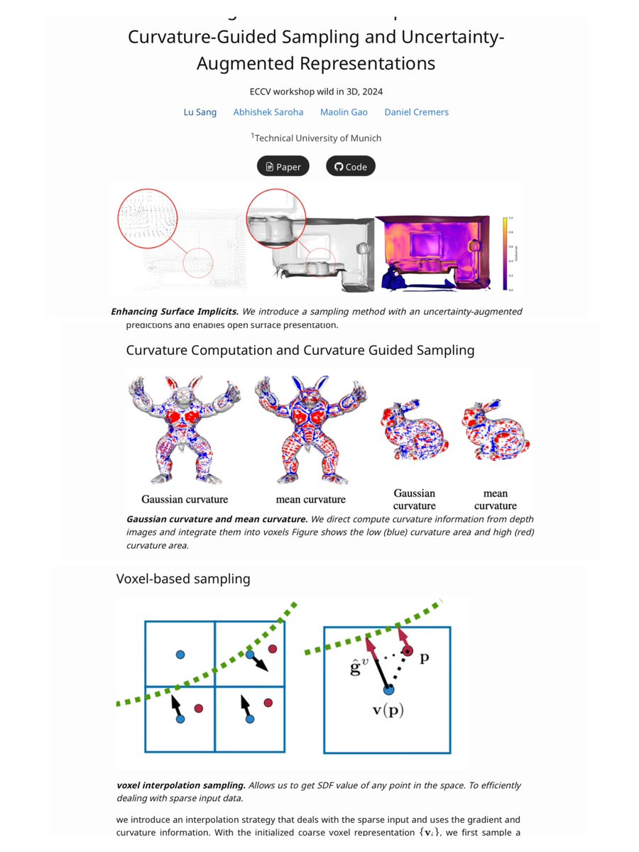 Come brown 3 #eccv to check our workshop paper☺️
• curvature from depth image
• non uniform sampling
• voxel interpretation 
#ECCV2024