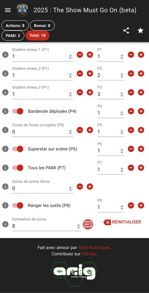 Nouveau règlement, nouveau comptage. Notre calculette pour la #cdr2025 est à jour avec le règlement BETA. Vous pouvez vous en servir pour faire vos propositions de points en renseignant directement vos valeurs. Pour rappel utilisable en ligne ou en PWA (cdr-score.netlify.app/#/2025)