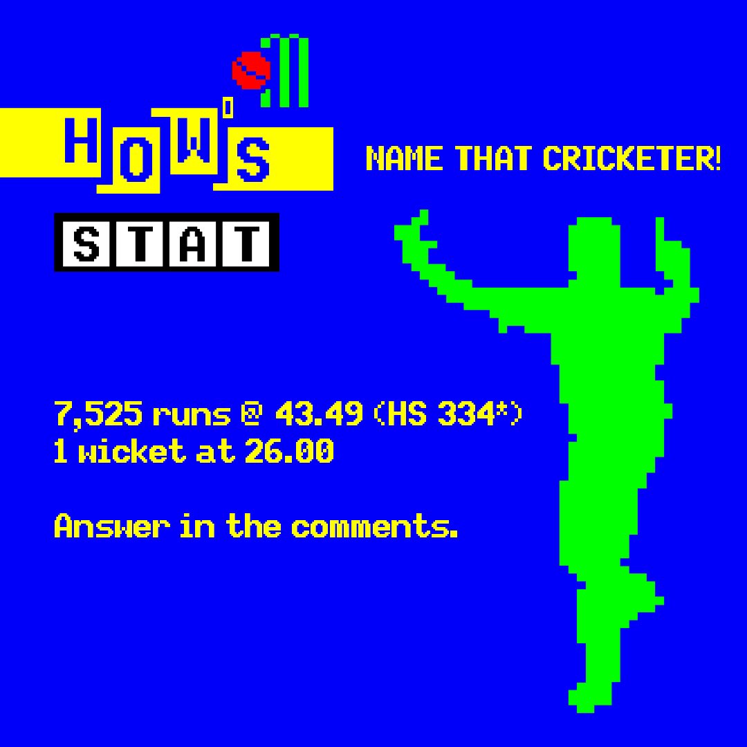 🏏 Name that cricketer🏏

#Cricket #cricketer #Cricketeroftheweek #trivia #testcricket