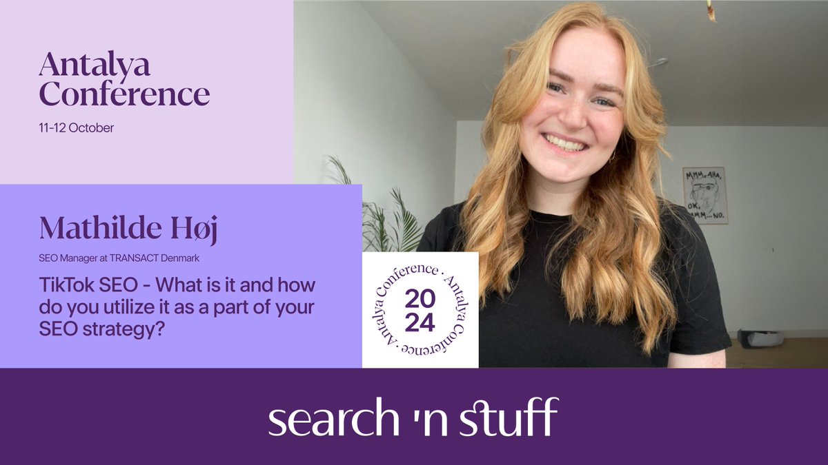 🚀📱 Ready to enhance your SEO game with the latest trends? We're excited to announce that Mathilde Høj (<a href="/mathoej/">Mathilde Høj</a>), SEO Manager at TRANSACT Denmark, will be speaking at the Search 'n Stuff Antalya Conference 2024!

In this session, you'll discover:
•What TikTok SEO is and why it