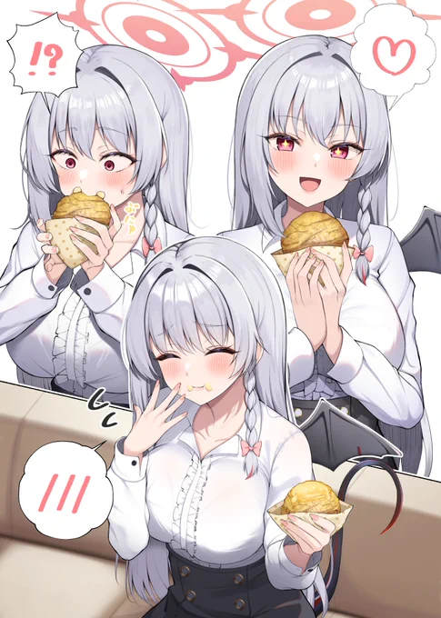 シュークリーム食べるのへたハルナ 