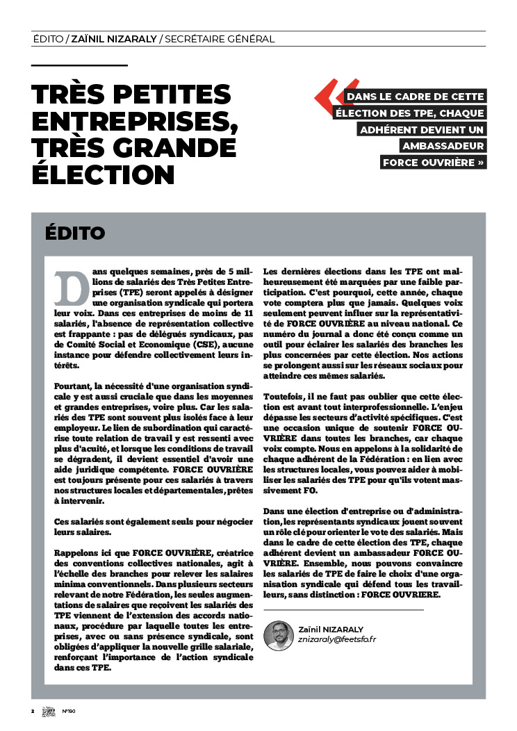 FeetsFO's tweet photo. Notre Mot A Dire n°192 - Très petites 
entreprises, très grande élection

Lien vers le journal : https://t.co/OrQj4emydZ https://t.co/8HccEsJOTg
