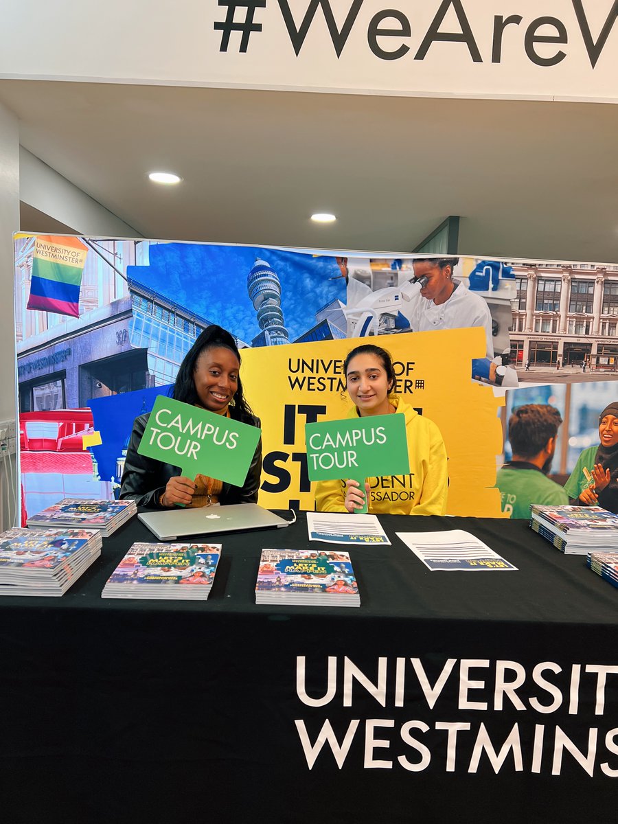 UniWestminster's tweet image. Our wonderful students, colleagues and academics are preparing to welcome guests onto campus for our Postgraduate Open Evening this Wednesday ✨ 

Pop by between 5:30-7 pm and explore your options at Westminster 💛

🔗 Book a place here: bit.ly/3MkKIUh #WeAreWestminster