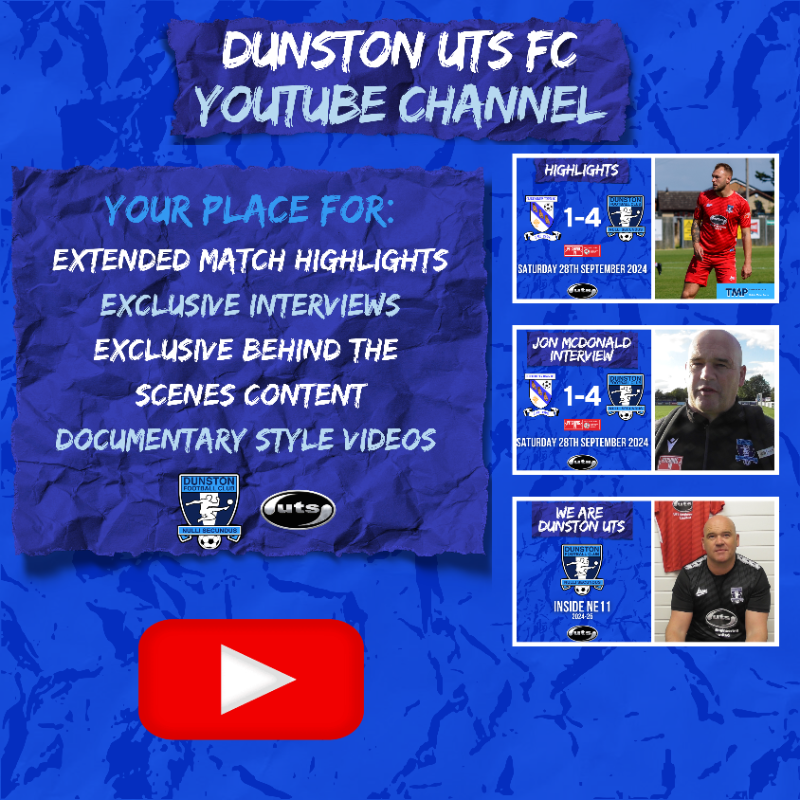 DunstonUTSFC's tweet photo. We need 𝗬𝗢𝗨𝗥 support. 🫵

We are aiming to reach 1,000 subscribers on our YouTube channel, in order to get monetised. 🎥

If you’re not already subscribed make sure to subscribe &amp; enjoy our massive library of content. 📲

#WeAreDUTS 💙