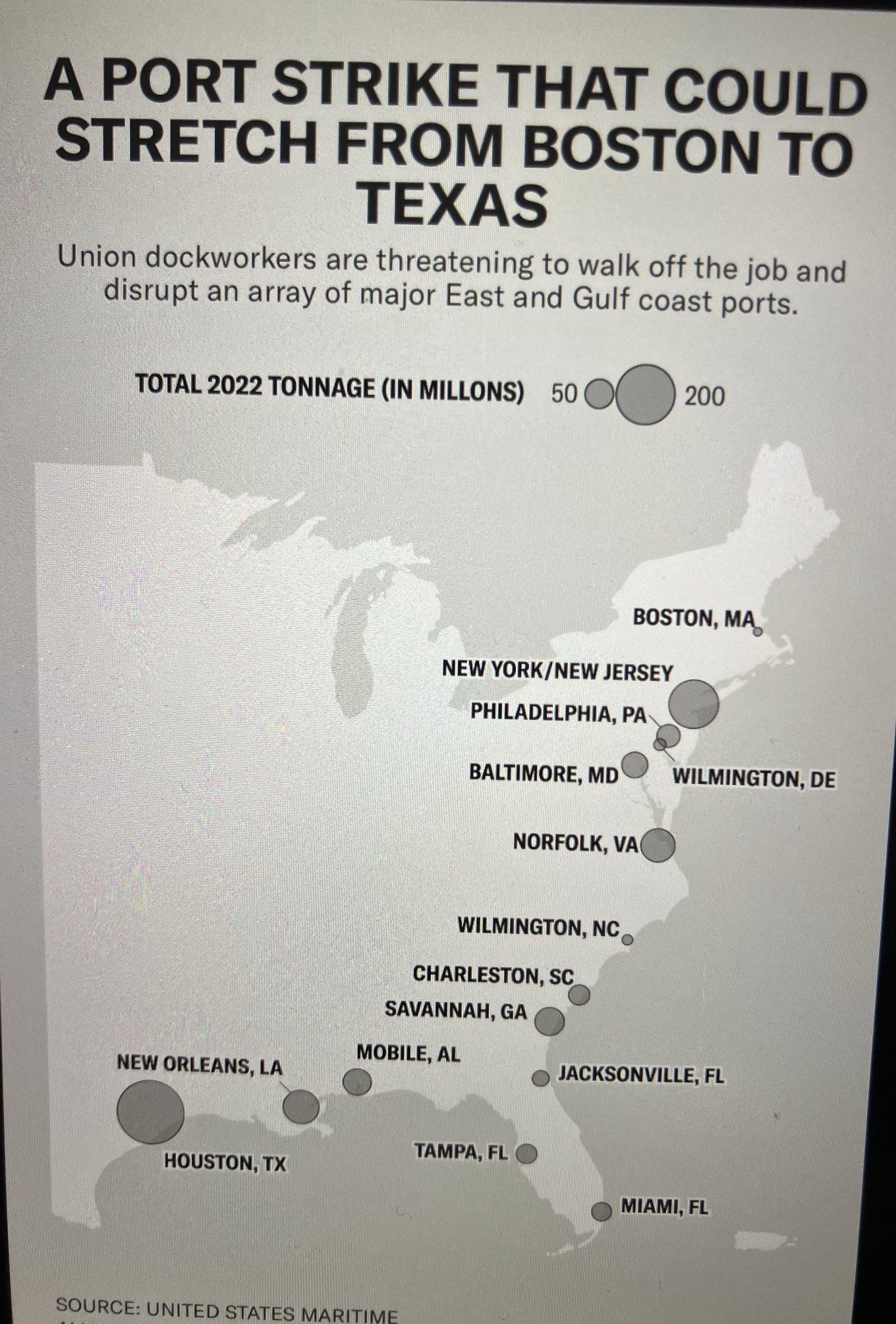 Stare Decisis on X: &ldquo;Eastern Seaboard affected by port strike 