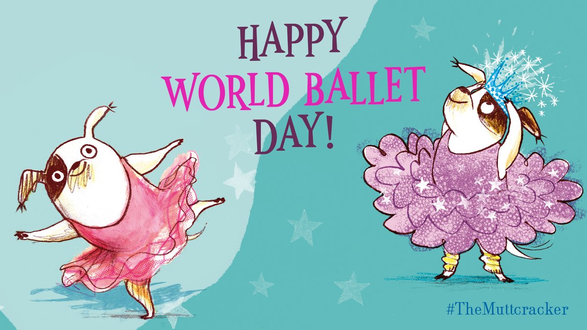 Happy #WorldBalletDay from paw-some pup Biff, star of picture books #DogsDontDoBallet &amp; soon-to-publish #TheMuttcracker.

In #AnnaKemp &amp; #SaraOgilvie's  latest book, Biff is a ballerina who dreams of being the Sugar Plum Fairy in the school Christmas show, The Nutcracker!🐶🩰