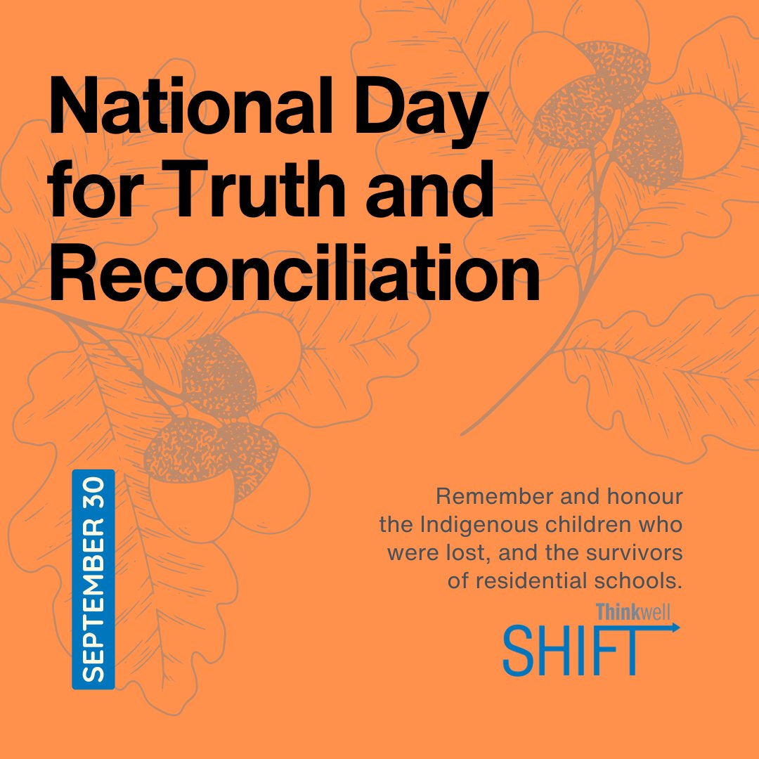 ThinkwellShift's tweet image. On this National Day for Truth and Reconciliation, we pause to reflect on the ongoing impact of residential schools. Let’s continue listening, learning, and supporting Indigenous communities.