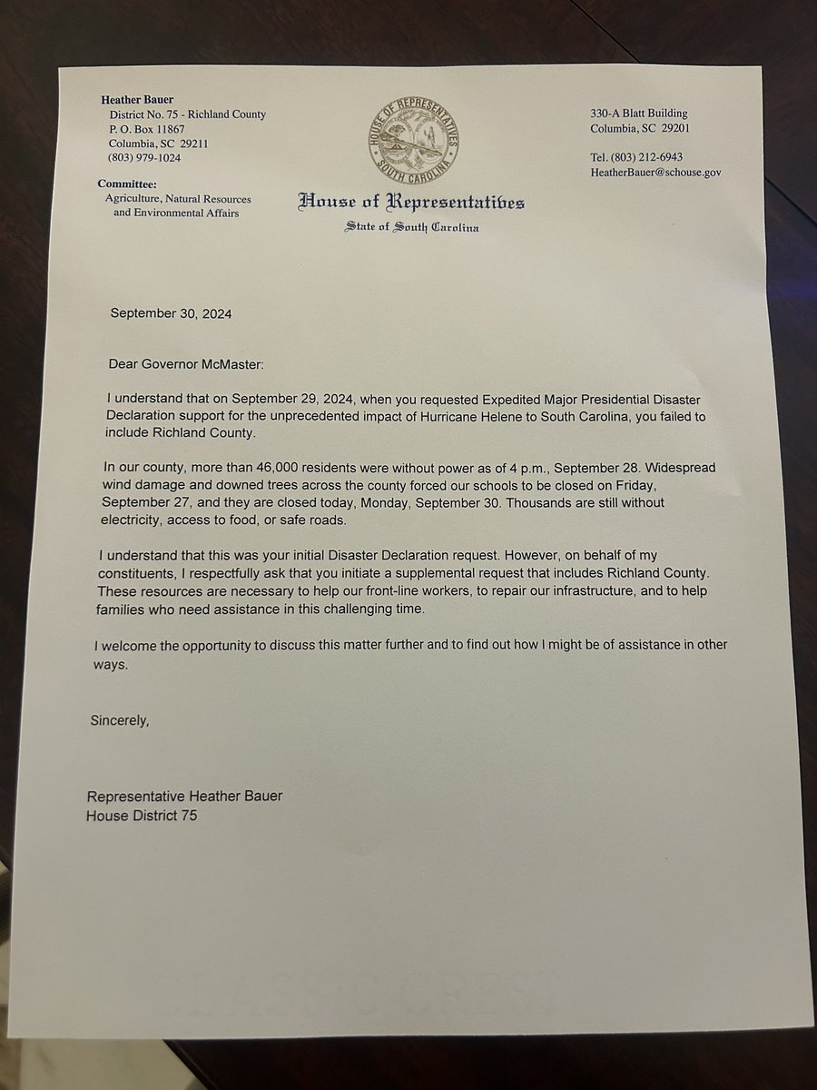 Heather Bauer for SC 75 tweet media