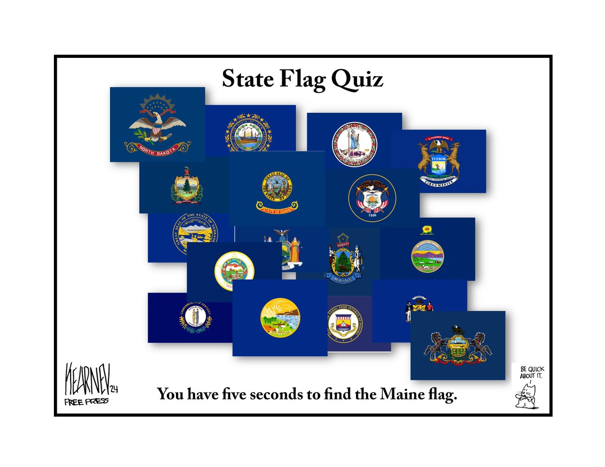 Maine Flag Quiz #maine #flag #maineflag #cartoon