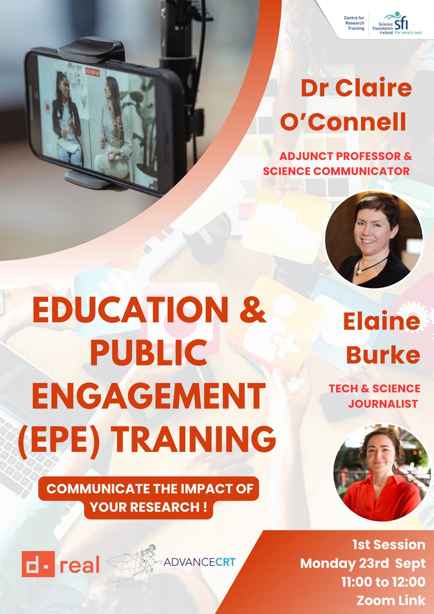 AdvanceCrt's tweet image. 🚀 #EPE (Education & Public Engagement) in Research is transforming science communication! 🗣️🔊Our 1st EPE training with @DREAL_ie, led by @CriticalRedPen & Dr @claireoconnell explored how EPE boosts research impact, shapes policy, and builds trust 🔄🌍 Next session on Frid!