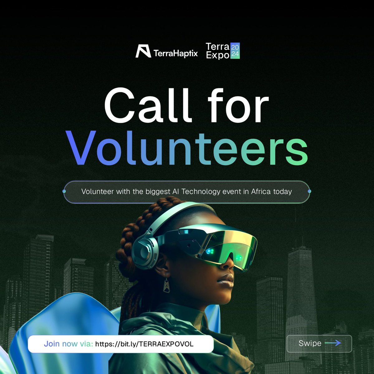 Onome_Benson_'s tweet photo. It’s an opportunity to make impact and acquire top notch benefits for yourself, as a VOLUNTEER with The biggest AI and Drone Technology event in Africa 🥳
Check requirements on the slides and apply via https://t.co/b3qhvEJvXs
#terraexpo2024 #techevent #eventsinportharcourt https://t.co/WlSshFa46Z