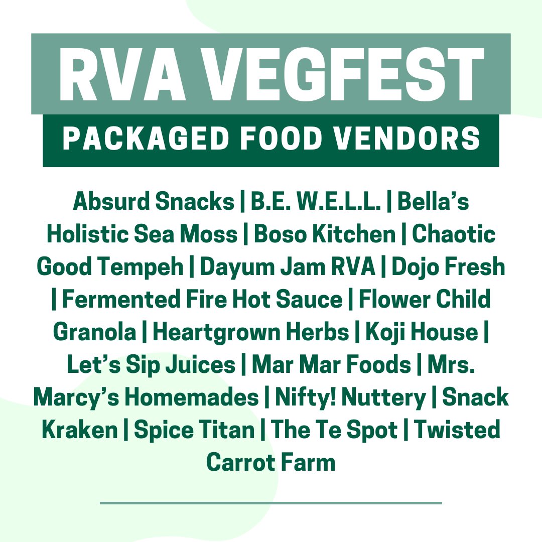 Hey RVA 👋 we have a RECORD number of vendors this year with 130+ vendors! 🥳

Here are our food vendors 👇