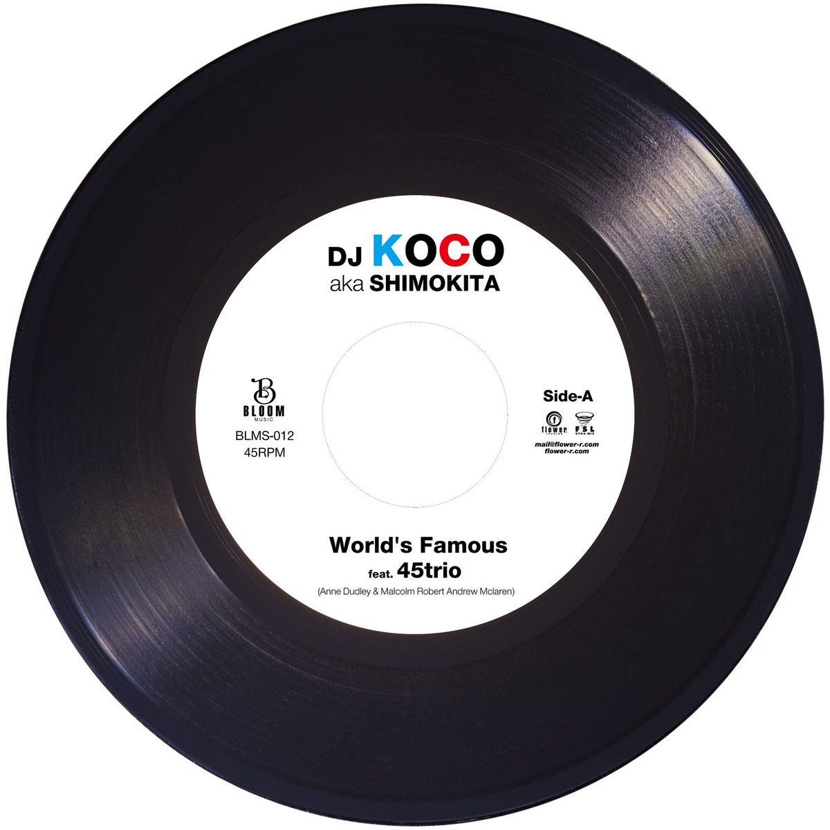 【12月18日発売 予約受付中】
●DJ KOCO aka SHIMOKITA - World's Famous(7")

recordstation.jp

DJ KOCO aka SHIMOKITAが、自身名義初の７インチをBLOOM MUSICよりリリース！

鬼才マルコム・マクラーレンが1983年に発表した名曲 ”World's Famous”を、盟友45trioをフィーチャーして再構築。