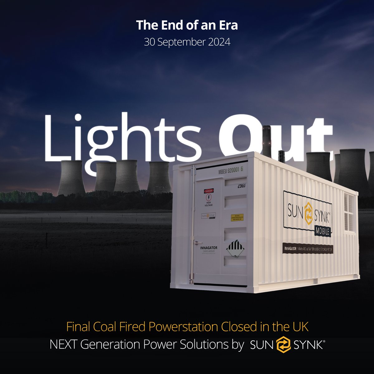 Tomorrow the UK will cease coal-fired electricity generation, leading the G7 in cleaner energy commitment.

At Sunsynk, we're proud to contribute to this transition and reduce reliance on fossil fuels.

Here’s to the next generation of power solutions! 🌞