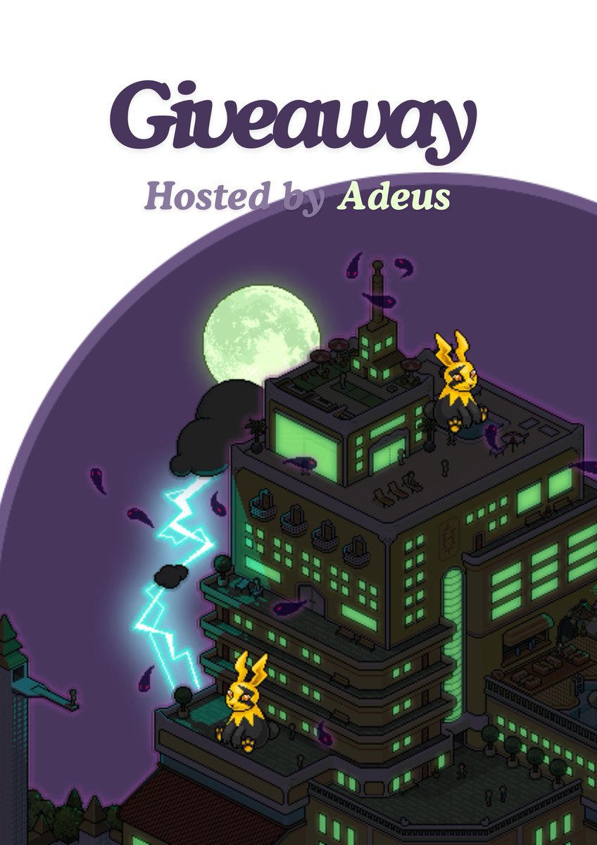 Dazzling Thunder Bunny NFT Global Giveaway ⚡️ 

- Follow <a href="/AdeusHabbo/">Adeus</a> (ME) 
- Like &amp; RT 
- Tag 2 Friends

Giveaway ENDS 7th of October!

 #Habbo #HabboNFT #HabboCollectibles