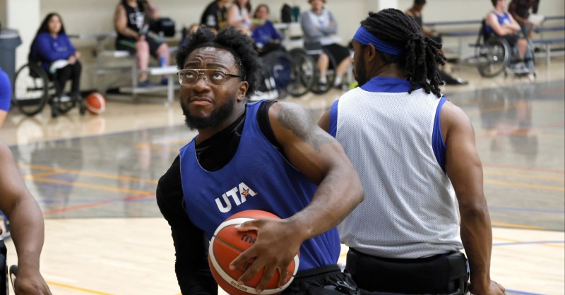 UTArlington's tweet photo. For two years in a row, Jaclyn Griggs-McLeod (‘21 BSN) has taken her 10-year-old daughter, Journey McLeod, to the annual Adaptive Sports Expo — hosted at the University of Texas at Arlington — to learn more about wheelchair basketball. The event is now in its 8th year.