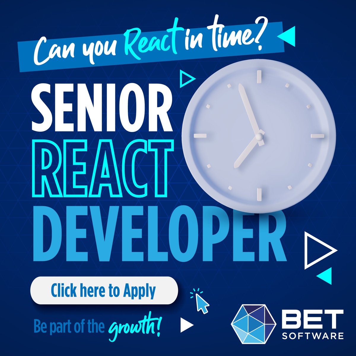 SoftwareBet's tweet image. #BETSoftware is hunting for bold Senior React Developers who live & breathe React.js. If you’re a JavaScript master with 3+ years in React, ready to build killer user features. Apply now. bit.ly/3Bn0jQJ #BETCareers #SeniorReactDeveloper #TechJobs #WeAreHiring