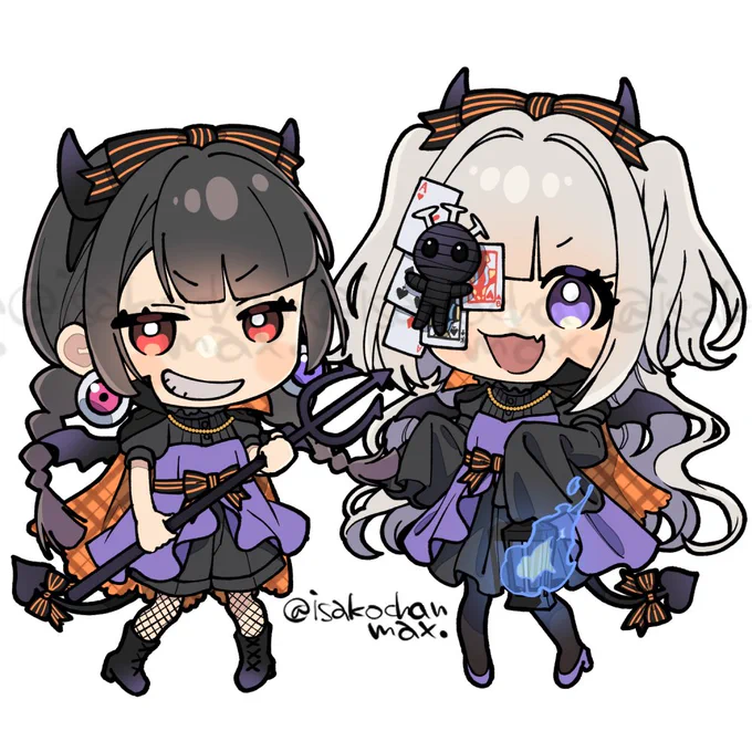 お知らせ遅くなりましたが推カンハロウィンのろくだのイラストを描き下ろさせていただきました〜!!!よろしくお願いします!!!! 