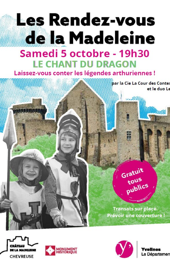 Destination Yvelines (@destination_78) on Twitter photo Rendez-vous ce samedi 5 octobre au Château de la Madeleine à Chevreuse pour une soirée magique sous les étoiles ! 🏰🌙
Plus d'infos 👉urlr.me/3cDPv #DestinationYvelines #Yvelines #RDVdelaMadeleine
<a href="/Les_Yvelines/">Les Yvelines</a> Rendez-vous ce samedi 5 octobre au Château de la Madeleine à Chevreuse pour une soirée magique sous les étoiles ! 🏰🌙
Plus d'infos 👉urlr.me/3cDPv #DestinationYvelines #Yvelines #RDVdelaMadeleine
<a href="/Les_Yvelines/">Les Yvelines</a>