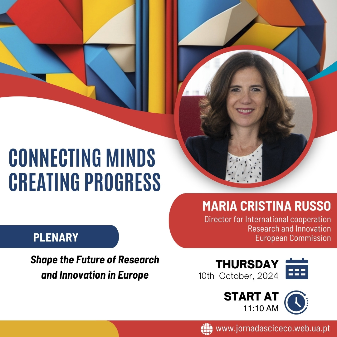 Jornadas CICECO 2024 - Connecting minds, Creating progress!

Meet the Plenary Speaker: Maria Cristina Russo
jornadasciceco.web.ua.pt/#speakers