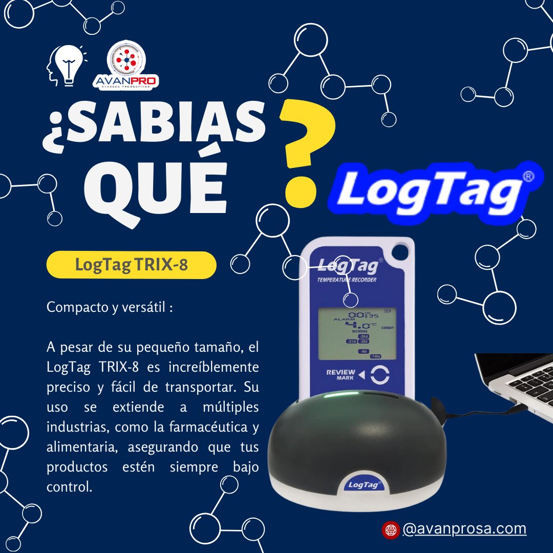 AvanproS's tweet photo. LogTag TRIX-8 : Diseño compacto y amplia capacidad de almacenamiento, ideal para industrias como la alimentaria y farmacéutica. La herramienta perfecta con su registrador de temperatura.

Disponibles en stock*
¡Contáctanos!
#LogTag #Tecnología #Avanpro #Guatemala https://t.co/0NOYDOqCdm