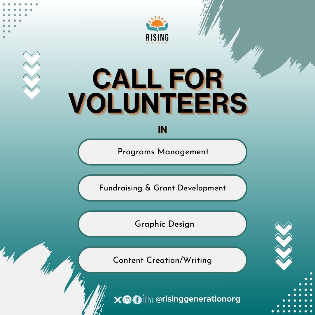 risinggenorg's tweet photo. Ready to Make an Impact? 

Join the RIGO team as a volunteer and be part of a movement empowering young Nigerians to drive change!  Apply today and take the first step toward personal and professional growth.

🔗 Link in bio! #VolunteerWithRIGO #RIGO https://t.co/kgMVivmtgt