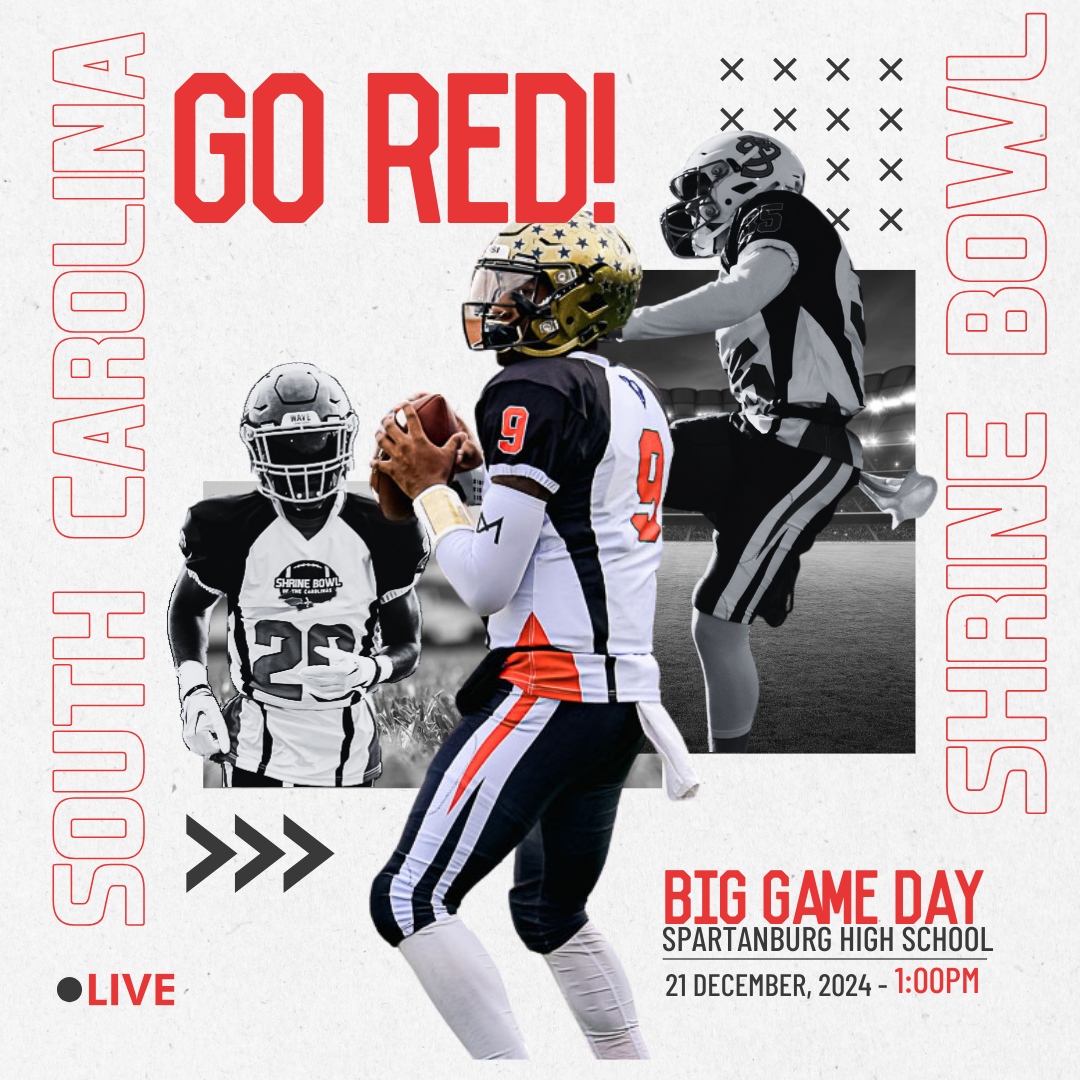 Let's rally behind our South Carolina team! 🏈 Drop a comment with your favorite moments from the 2023 game and show your team pride! #ShrineBowl #SCStrong #TeamSpirit #ShrineBowlOfTheCarolinas