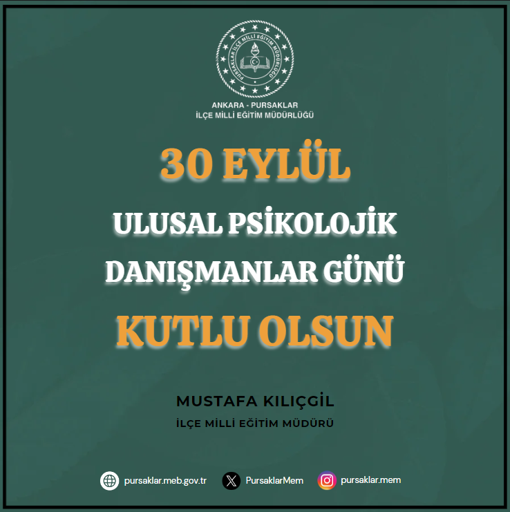 PursaklarMem's tweet photo. Görevini her yerde ve her koşulda özveriyle gerçekleştiren değerli meslektaşlarımızın "30 Eylül Ulusal Psikolojik Danışmanlar Günü" Kutlu Olsun. https://t.co/XY3smZTaCf