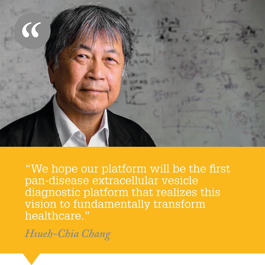 Hsueh-Chia Chang (<a href="/ChangLab_ND/">Chang Lab</a>) discusses a newly developed platform that can diagnose glioblastoma in under an hour using electrokinetic technology to detect EGFR biomarkers on extracellular vesicles. #CancerDiagnostics

ow.ly/yah250TyTP8