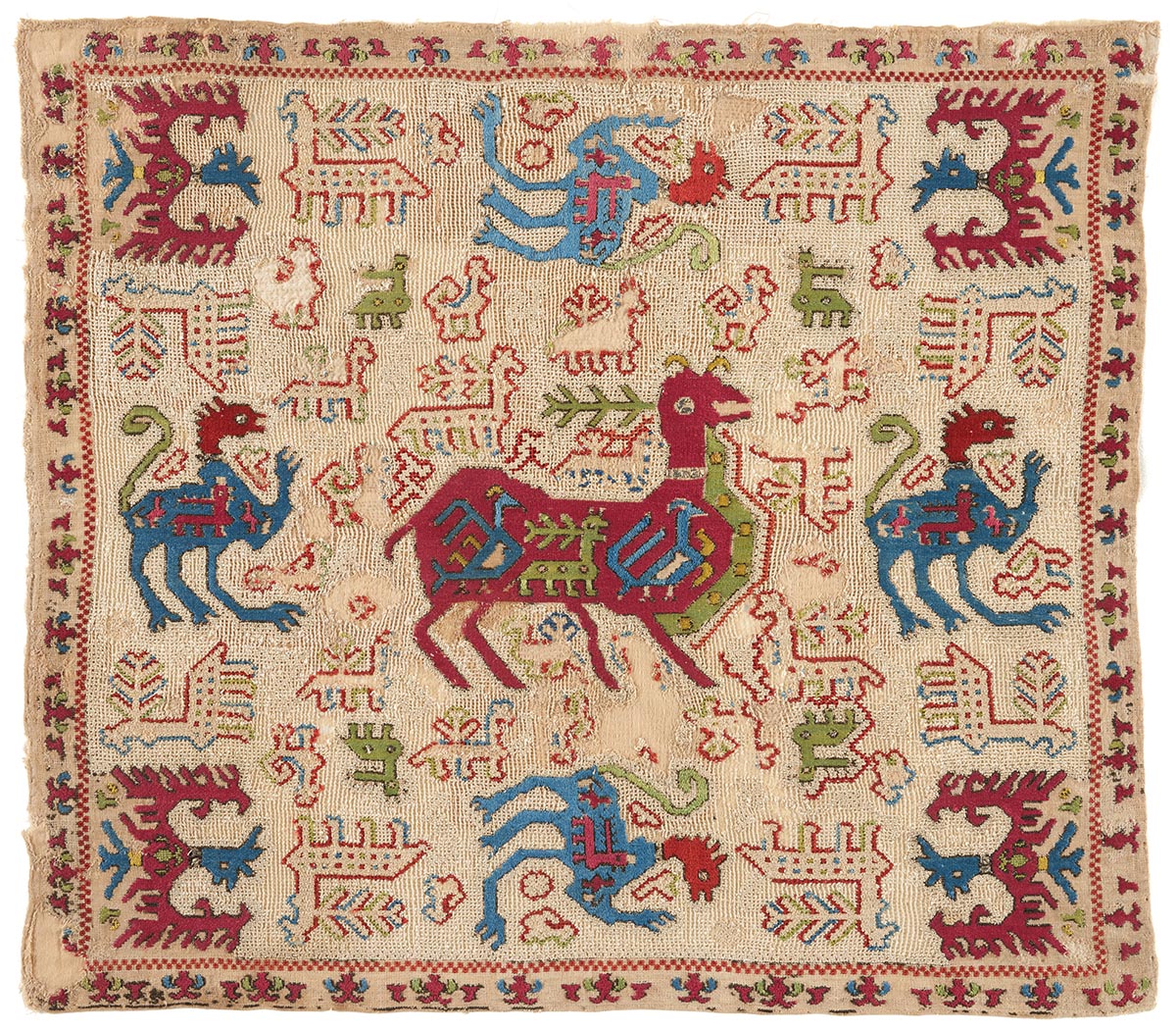 For #MondayMotivation, take a look at this embroidery from the Ionian Islands! The technique involves carefully removing some threads from the fabric to create a delicate, net-like pattern. The artist then uses silk thread to fill in the open spaces, making the design stand out