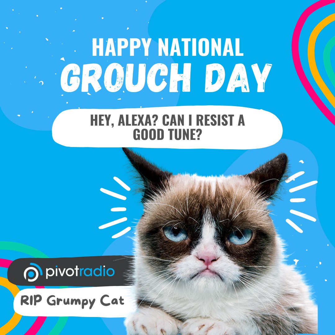 😾 Happy World Grouch Day! 🎙️

Even #GrumpyCat would approve of a playlist made for the grumpiest of days! Let your #AlexaSkills handle the mood with tunes that match your inner feline's vibe. 😤🎵 #WorldGrouchDay #NationalGrouchDay #StayGrumpy #GrouchVibes #GrumpyMood