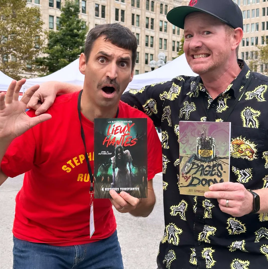 Joel A. Sutherland (@joelasutherland) on Twitter photo Had a blast at <a href="/torontoWOTS/">The Word On The Street</a> yesterday, so much so that I didn't take many pictures, but here are two! The 1st with Arpita, who hosted my presentation, and HAUNTED CANADA GRAPHIC NOVEL illustrators <a href="/Salis_Sketch/">Matt Salisbury</a> & <a href="/lambs_teeth/">hannah bee π</a>, and the 2nd with my good friend <a href="/jeffszpirglas/">Jeff Szpirglas</a>. Had a blast at <a href="/torontoWOTS/">The Word On The Street</a> yesterday, so much so that I didn't take many pictures, but here are two! The 1st with Arpita, who hosted my presentation, and HAUNTED CANADA GRAPHIC NOVEL illustrators <a href="/Salis_Sketch/">Matt Salisbury</a> & <a href="/lambs_teeth/">hannah bee π</a>, and the 2nd with my good friend <a href="/jeffszpirglas/">Jeff Szpirglas</a>.