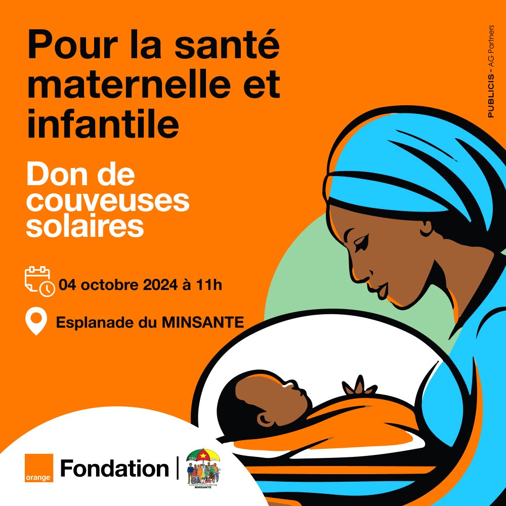 La Fondation Orange est fière d'annoncer un don de couveuses solaires au Ministère de la Santé ce vendredi 04 Octobre dès 11h à l’esplanade du MINSANTE à Yaoundé  ! 🌞 

#FondationOrange