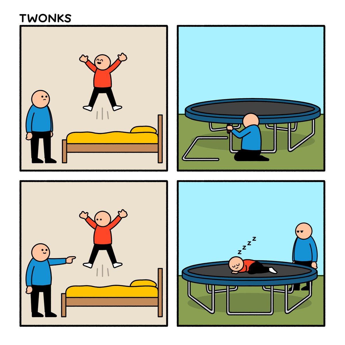 twonkcomics's tweet image. Trampoline