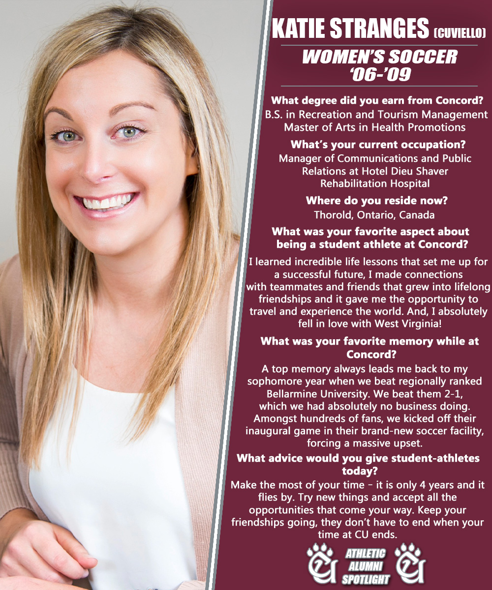 Athletic Alumni Spotlight Series:

Katie Stranges (Cuviello) (<a href="/CU_WomensSoccer/">Concord Women's Soccer</a>, '09)