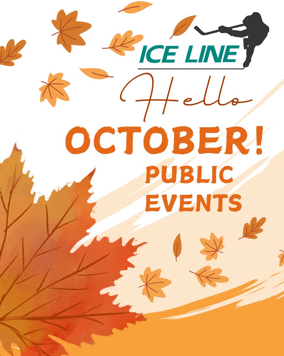 Ice_Line's tweet image. 🍂 HELLO OCTOBER! 🍂
We’ve got some exciting events lined up for the month at Ice Line, and you don’t want to miss out!  🏒⛸️
Please note: All dates and times are subject to change, so be sure to check back for updates! ⏰
#IceLine #OpenHockey #PublicSkate #FallFun #OctoberEvents