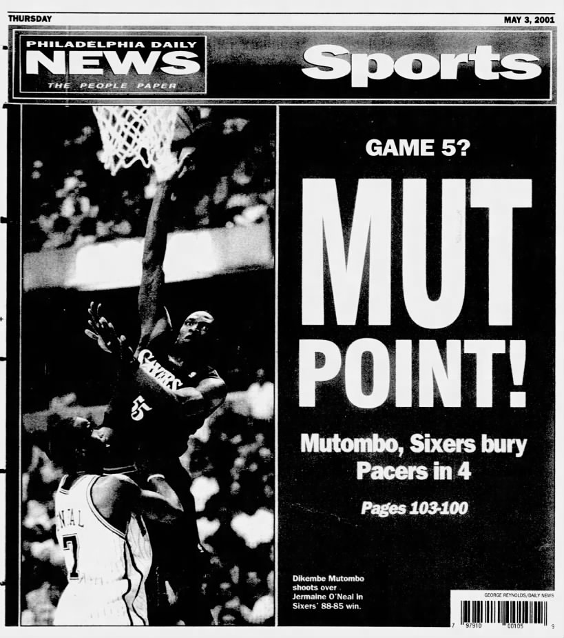 dhm's tweet photo. One of my favorite Daily News back covers. RIP, Dikembe Mutombo. https://t.co/cfNUPAIntS