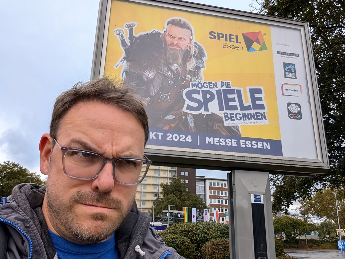 Guten tag! 🇩🇪 Here I am, staring down the mighty Spiel, that is Essen! I'm extremely tired and mighty jet lagged, but still super excited to see so many friends this week (and eat some doner kebab!). Come say hi at Booth 2E121!