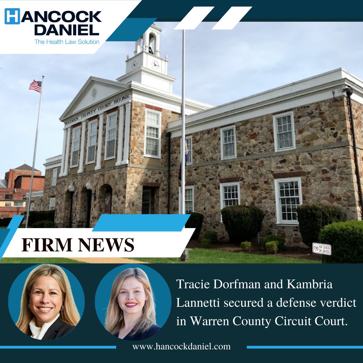 Kicking off the week with great news!

After a 5-day jury trial in Warren County Circuit Court, Tracie Dorfman and Kambria Lannetti  secured a defense verdict for our client!

Congratulations to Tracie, Kambria, and the entire team for this incredible achievement!