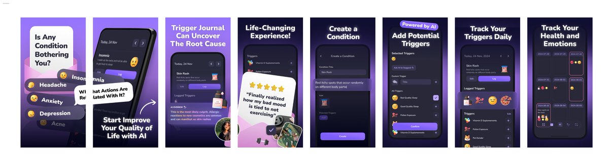 dariadroid's tweet image. Making sure the launch of @trigger_journal  will be as effective as possible, and working with a designer @kulagiina  who cares about the product yields amazing results 😍 Check out the screenshots we have prepared for the stores. Do you like them? Would you download the app? 😁…