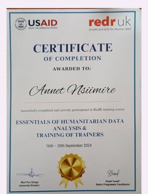 Boosting my humanitarian impact

Completed Essentials for Humanitarian Data Analysis &amp; Training of Trainers course
Offering:

Humanitarian Data Analysis
Customized Training Programs
Consultancy Services
Collaborative Projects
Implement targeted interventions

Making  a difference