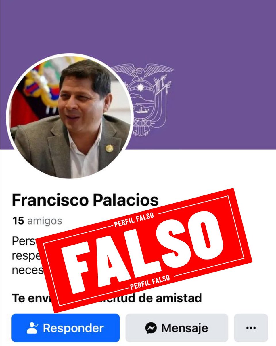 ¡No te dejes engañar! Esta cuenta es falsa, toda información publicada no es real. Ya identificamos la IP de su creación y tomaremos acciones para evitar la confusión. Estas son mis redes sociales oficiales:
✅X: DPalaciosEc
✅Instagram: <a href="/DPalaciosEc/">Danilo Palacios</a> 
✅Facebook: Danilo Palacios