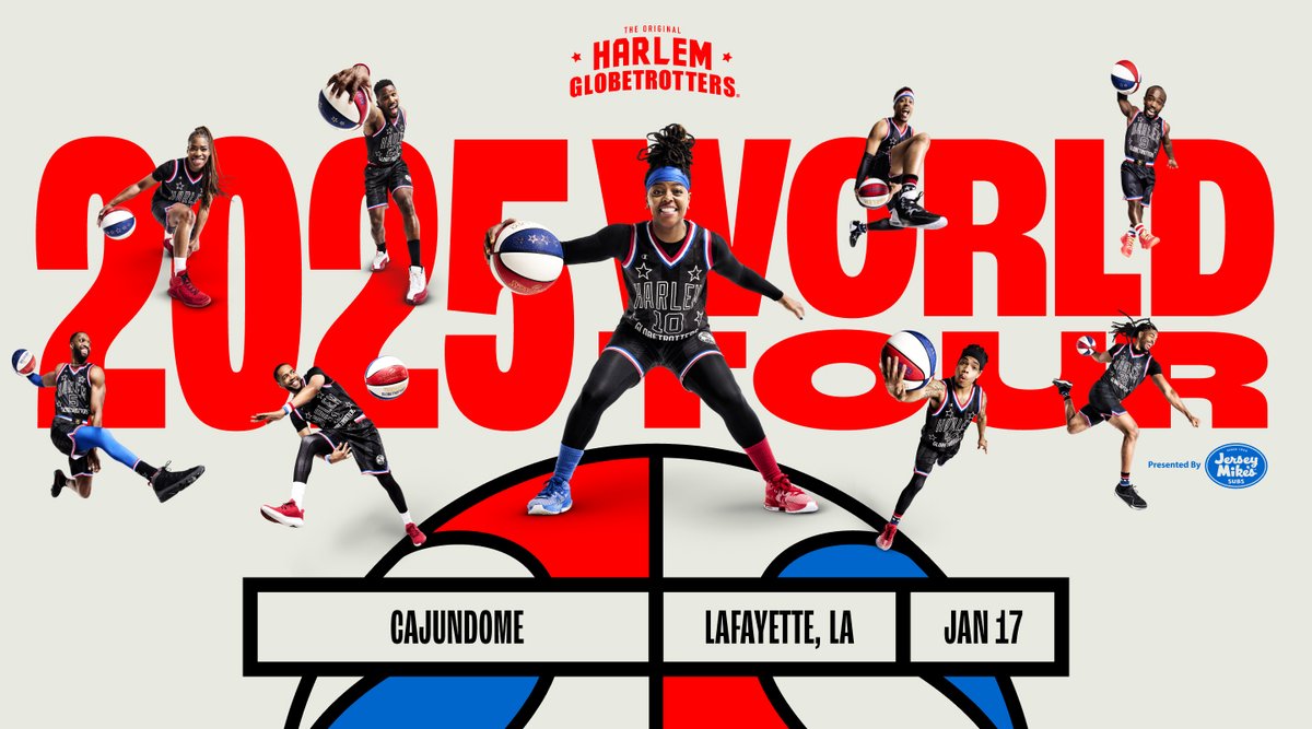 CAJUNDOME (@cajundome) on Twitter photo 🏀 ONSALE NOW: Get ready for high-flying fun as the world-famous <a href="/Globies/">Harlem Globetrotters</a> make their victorious return to #CAJUNDOME on January 17th!
🎟️: bit.ly/TM25HGI
For more information, please visit cajundome.com 🏀 ONSALE NOW: Get ready for high-flying fun as the world-famous <a href="/Globies/">Harlem Globetrotters</a> make their victorious return to #CAJUNDOME on January 17th!
🎟️: bit.ly/TM25HGI
For more information, please visit cajundome.com