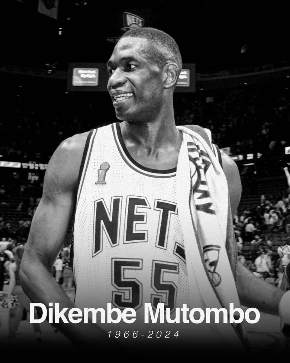 BrooklynNets's tweet image. A legend of the game, on and off the court. You will be missed, Dikembe.