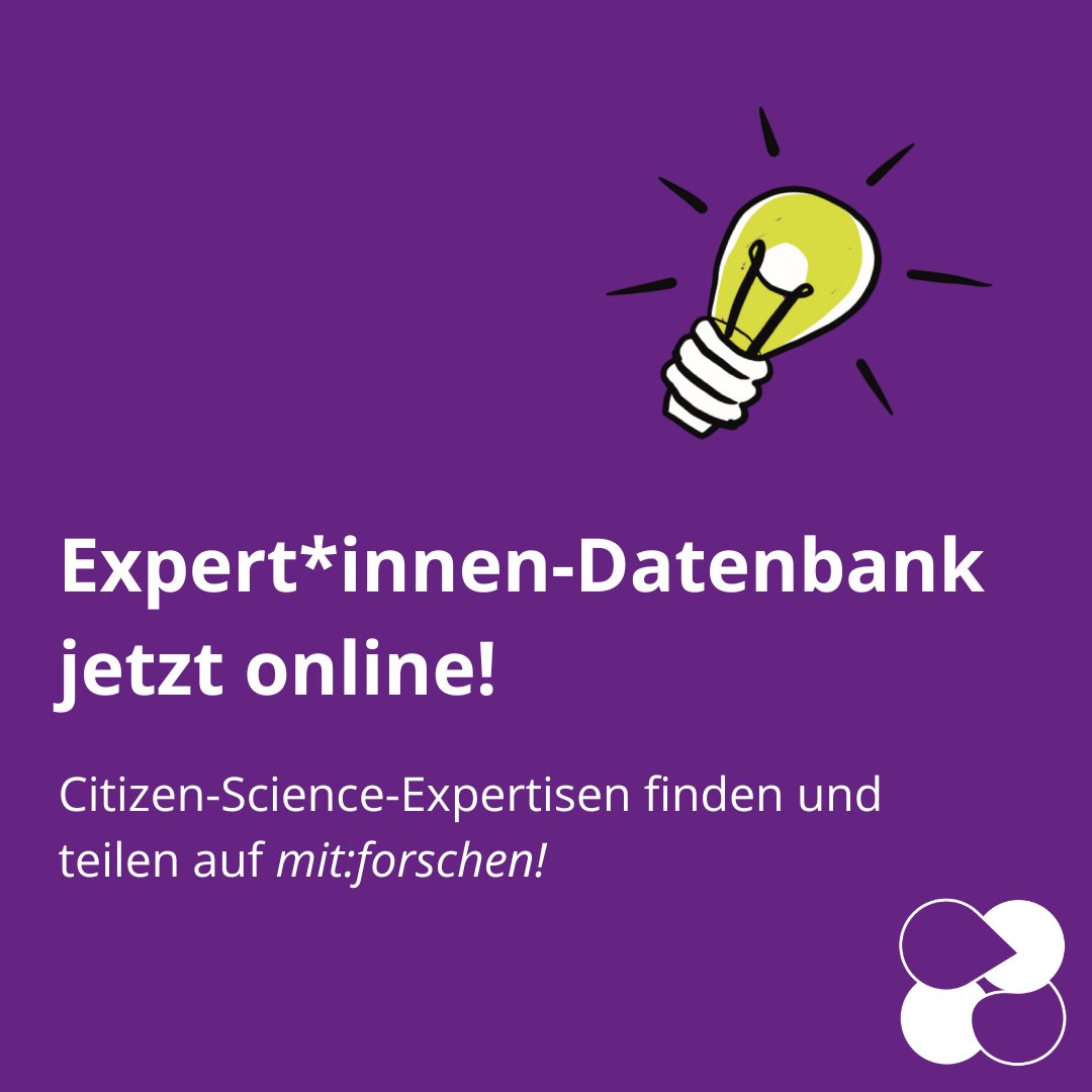mitforschen's tweet photo. Neu auf mit:forschen! ➡️ In unserer Expert*innen-Datenbank könnt ihr #CitizenScience-Expertisen finden und teilen. Mit dem Angebot wollen wir euer Wissen sichtbarer machen und den persönlichen Austausch in der Community stärken. Jetzt entdecken: https://t.co/RahRs7fuKZ (1/2) https://t.co/zAyrTjN1fe
