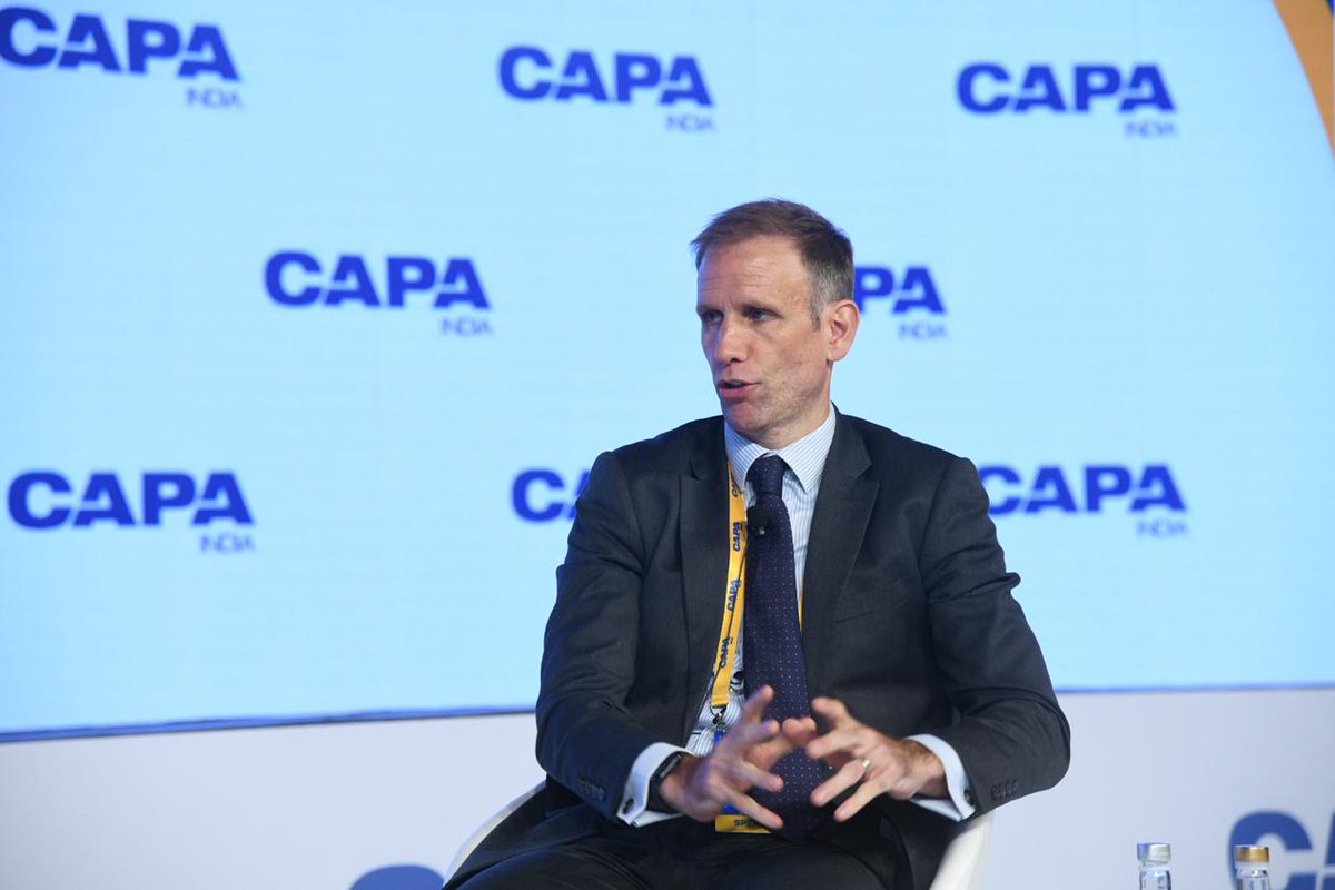 capa_india's tweet photo. At #CIDAS24, Steve Robinson highlights that lot of data is with OEMs such as @CollinsAero and engine manufacturers, but to make this data useful for #airlines, global #technology partners need to be a part of the entire process so that airlines receive relevant actionable #data. He adds that with talent and skills in India, in both digital and manufacturing, we have started seeing value and deliver actual solutions from India. #MakeinIndia #CAPAIndia #IndianAviation #AviationDaily #AviationIndia
